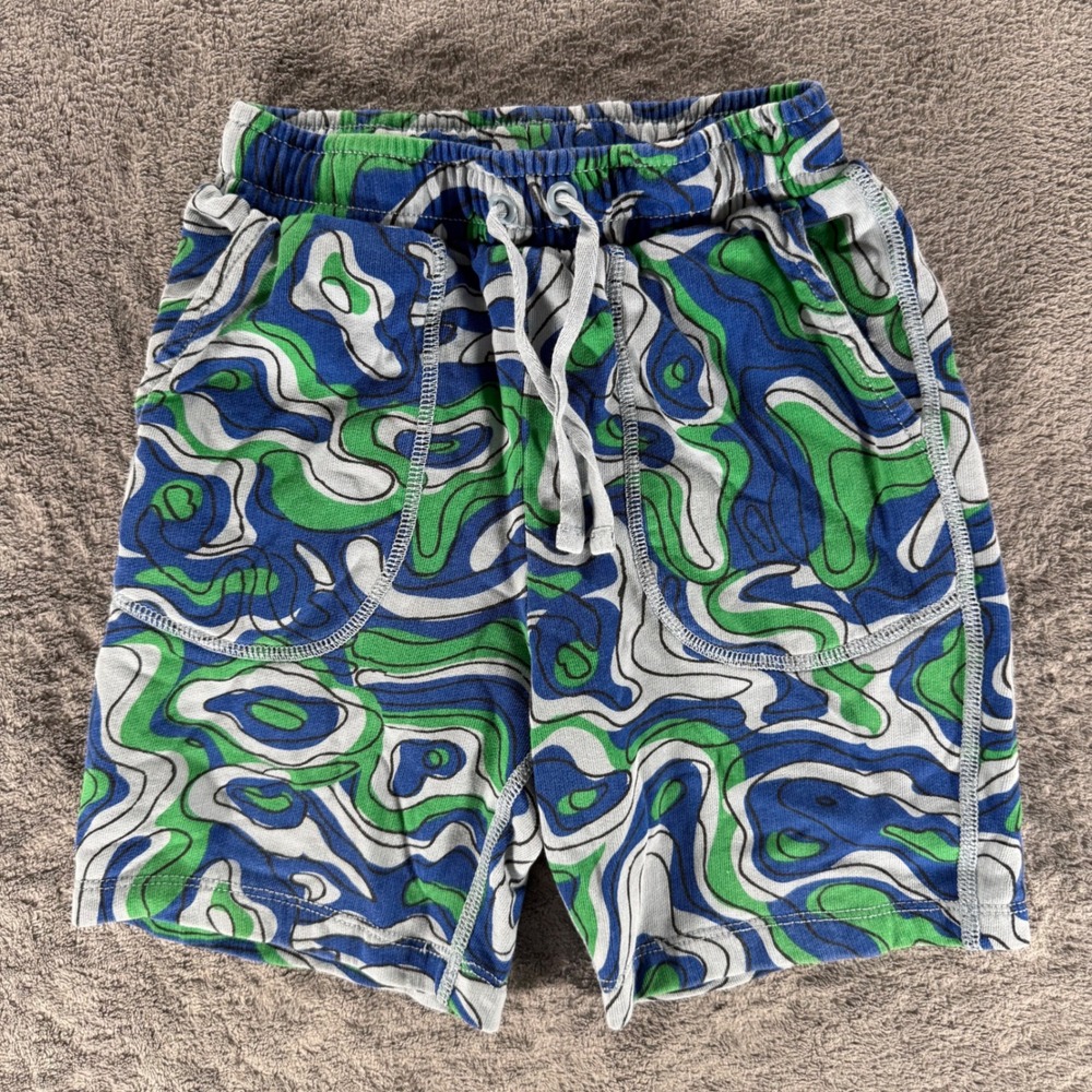 Hanna Andersson Print Shorts in French Terry 110 US 5 Jelly Bean Abstract Swirl
